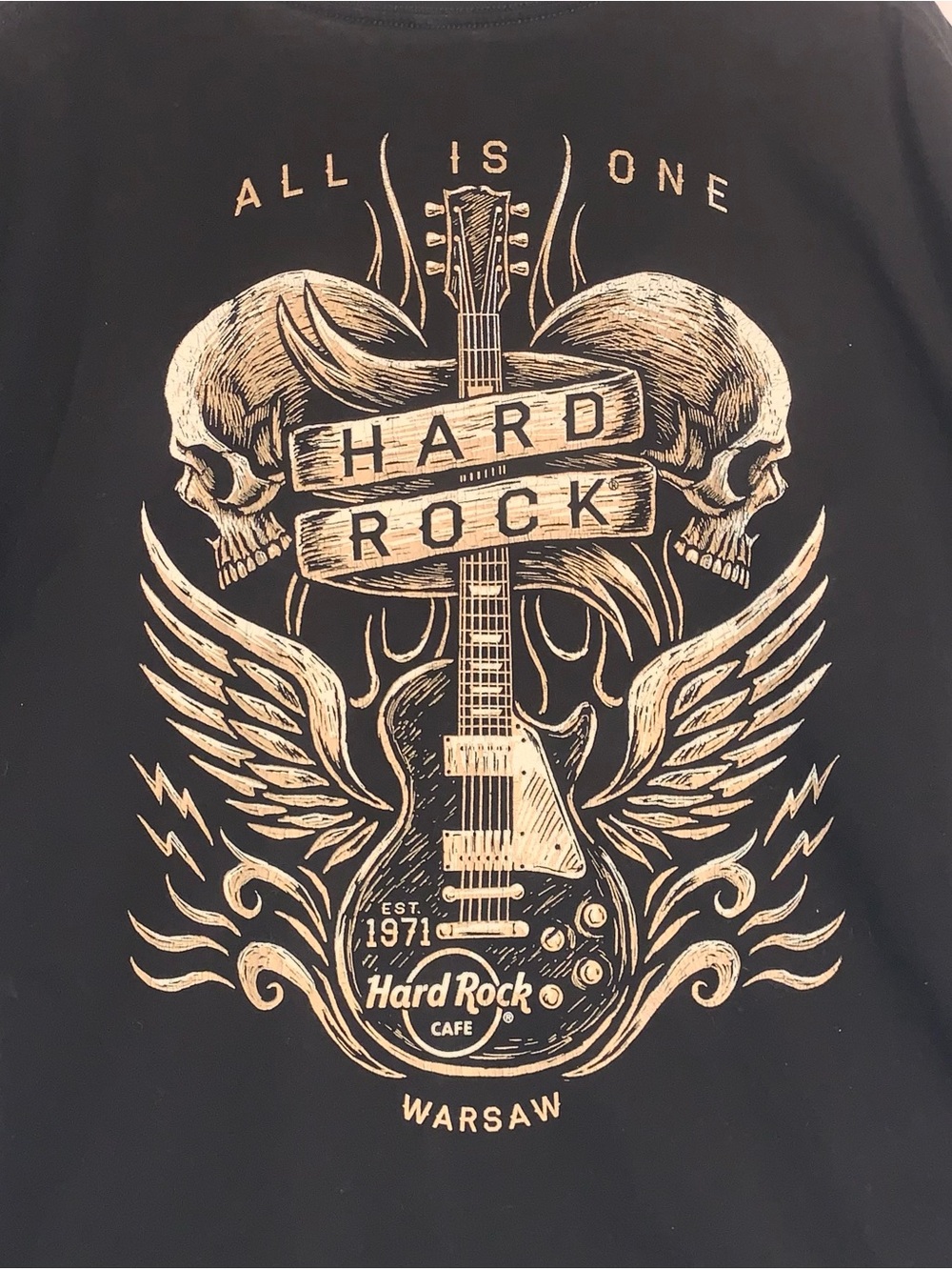 Hard Rock Guitar Company Collection Mens Hard Rock Cafe Warsaw T-Shirt Black XXL